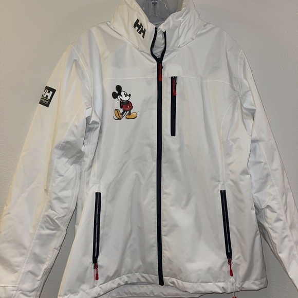 Disney Helly Hansen DISNEY HOODED JACKET Women's Mickey Water/Windproof White - Picture 1 of 8